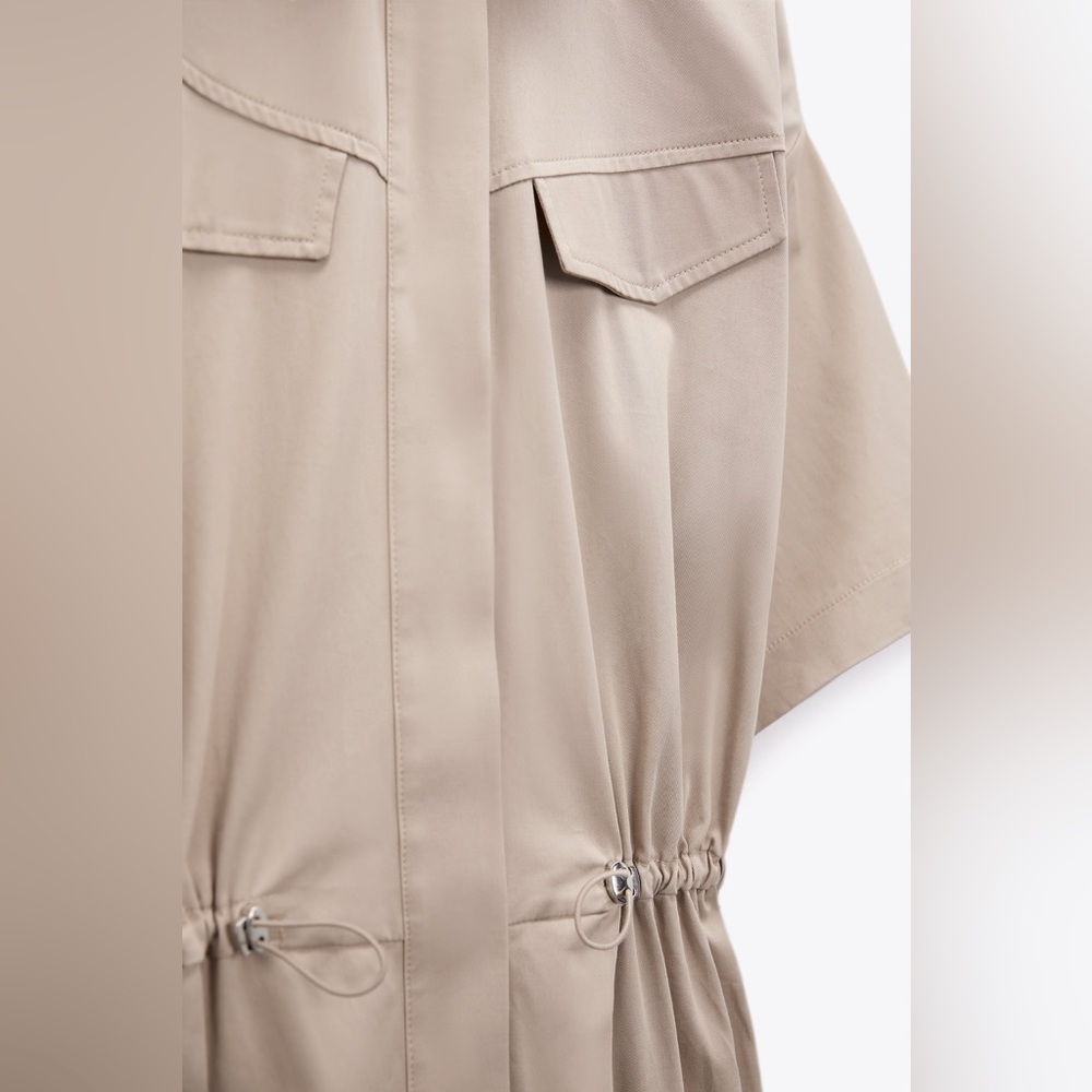 NWT! Zara Full Length Gabardine Jumpsuit - Picture 10 of 11